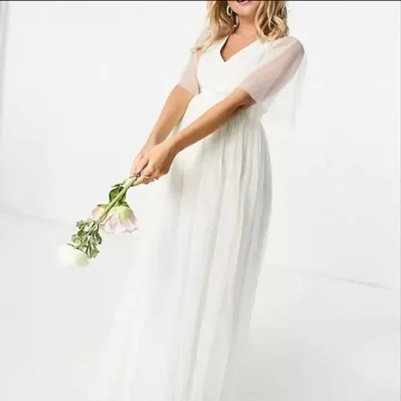 chinese dress ladies Anaya With Love Cream Tulle Chocolate Polka Dot Maxi Dress  Love My Apparel